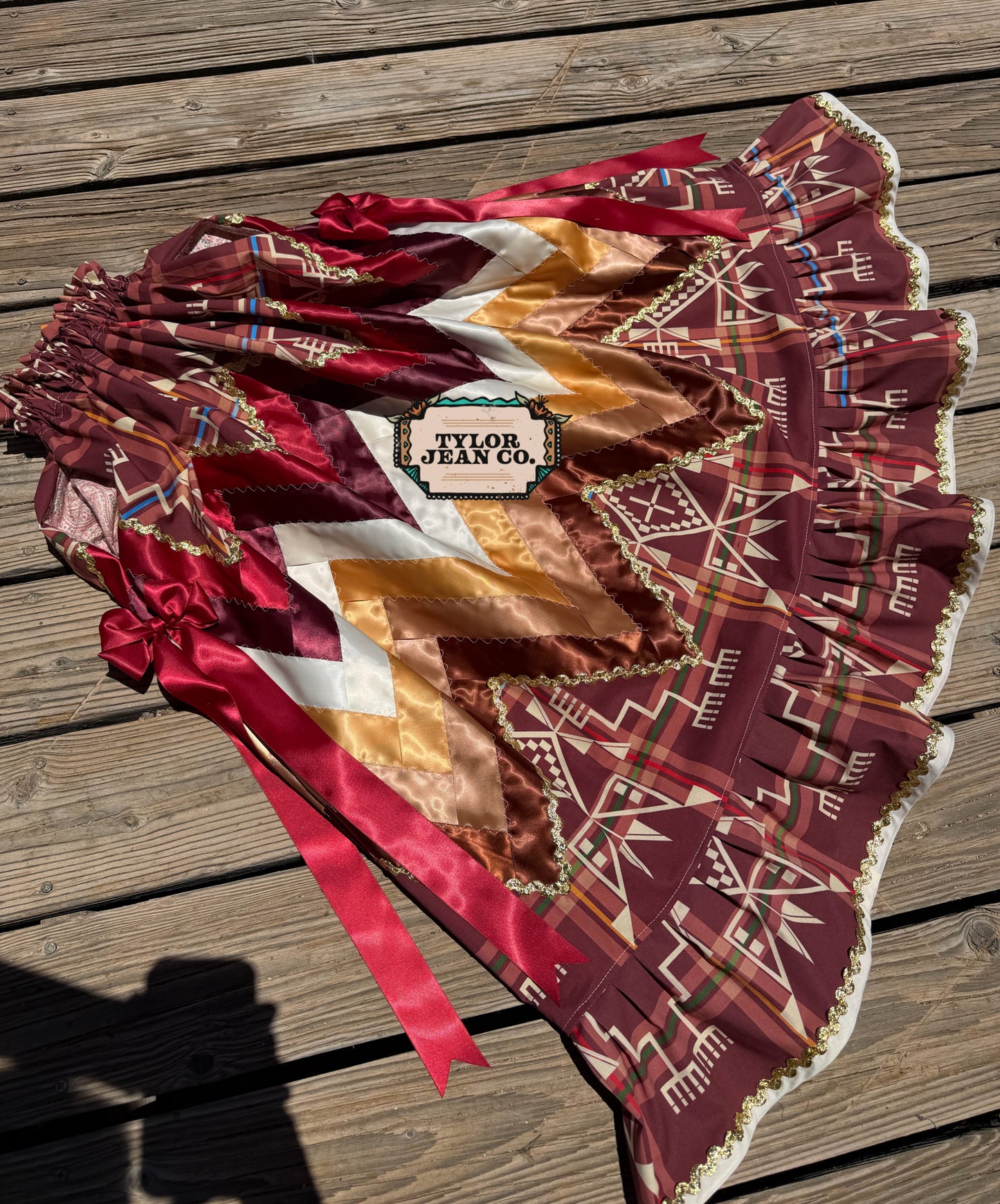 Plaid ribbon skirt
