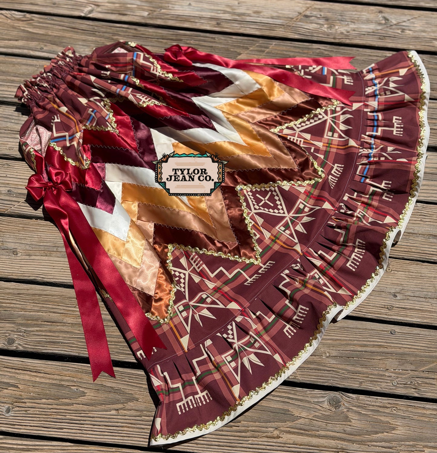 Plaid ribbon skirt